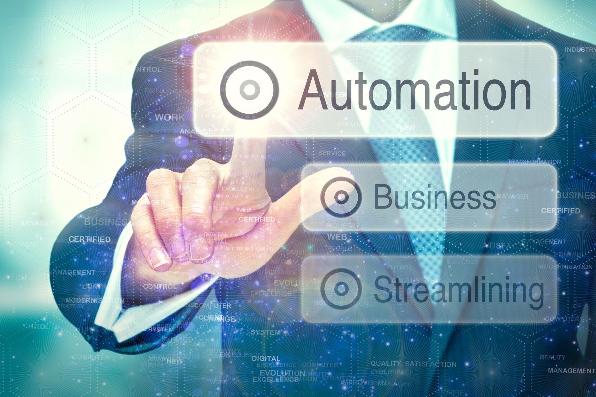 Illustration avec les inscriptions automation-business-streamlining